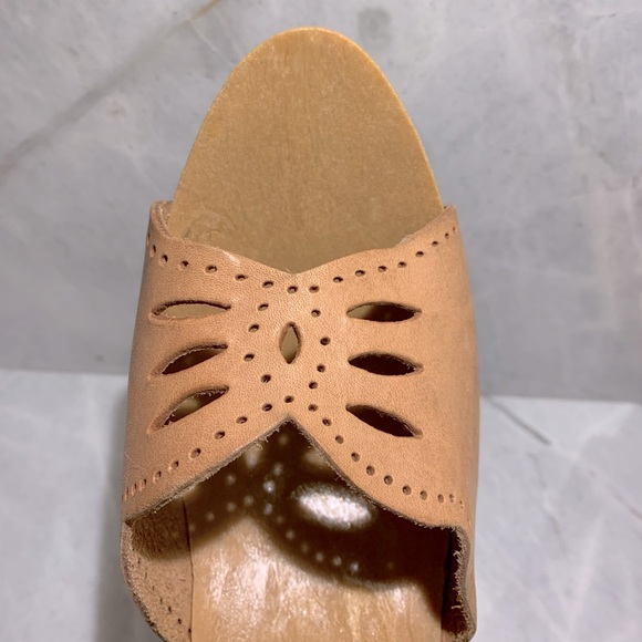 Vintage Italian leather heeled sandals size 7.5 - Picture 3 of 8